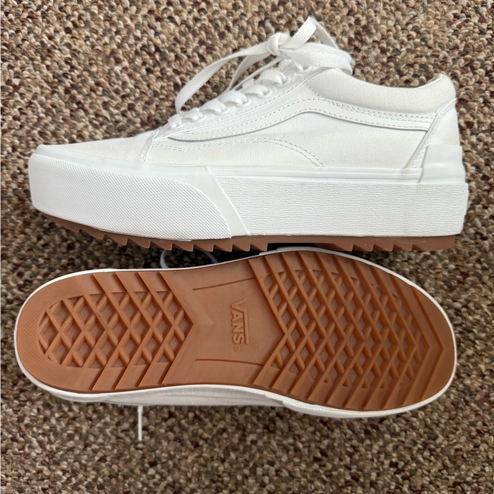Vans All-White Platform Sneakers